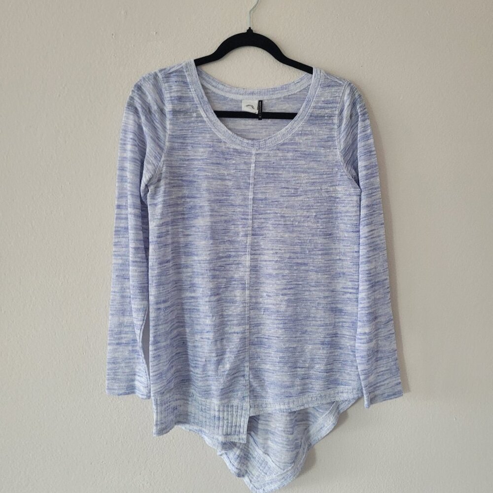 Anthropologie Akemi + Kin Tunic Casual Long Sleeve Shirt Crewneck Blue Size XS